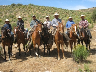 Ruta a caballo en grupo
